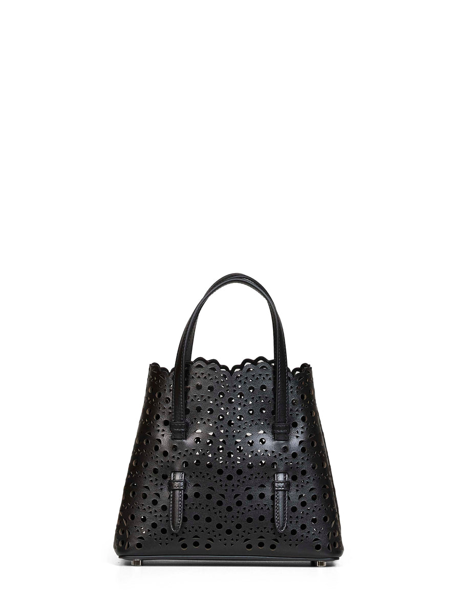 Alaïa Openwork Lambskin Tote Bag — Black