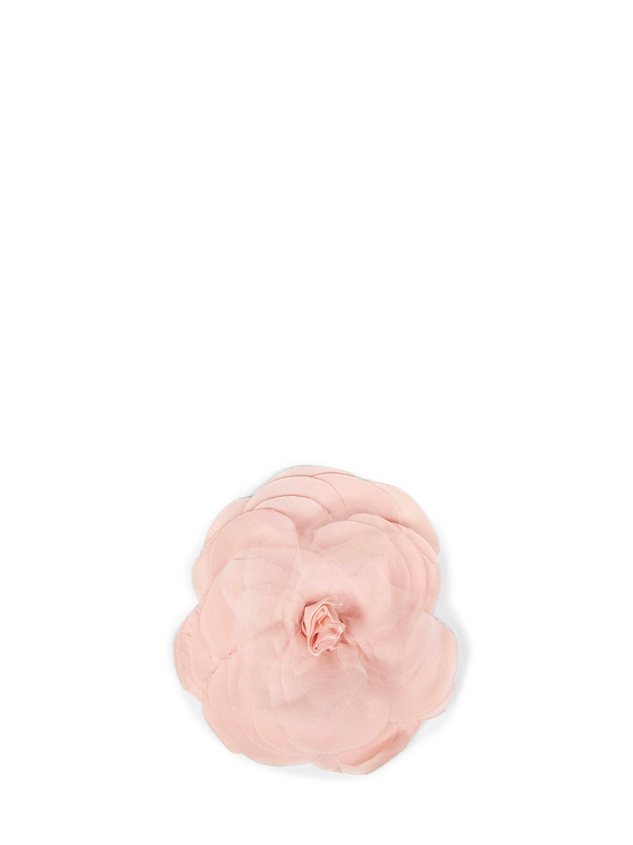 Alina Floral Viscose & Organza Brooch — Pink Cotton Brooches Pins