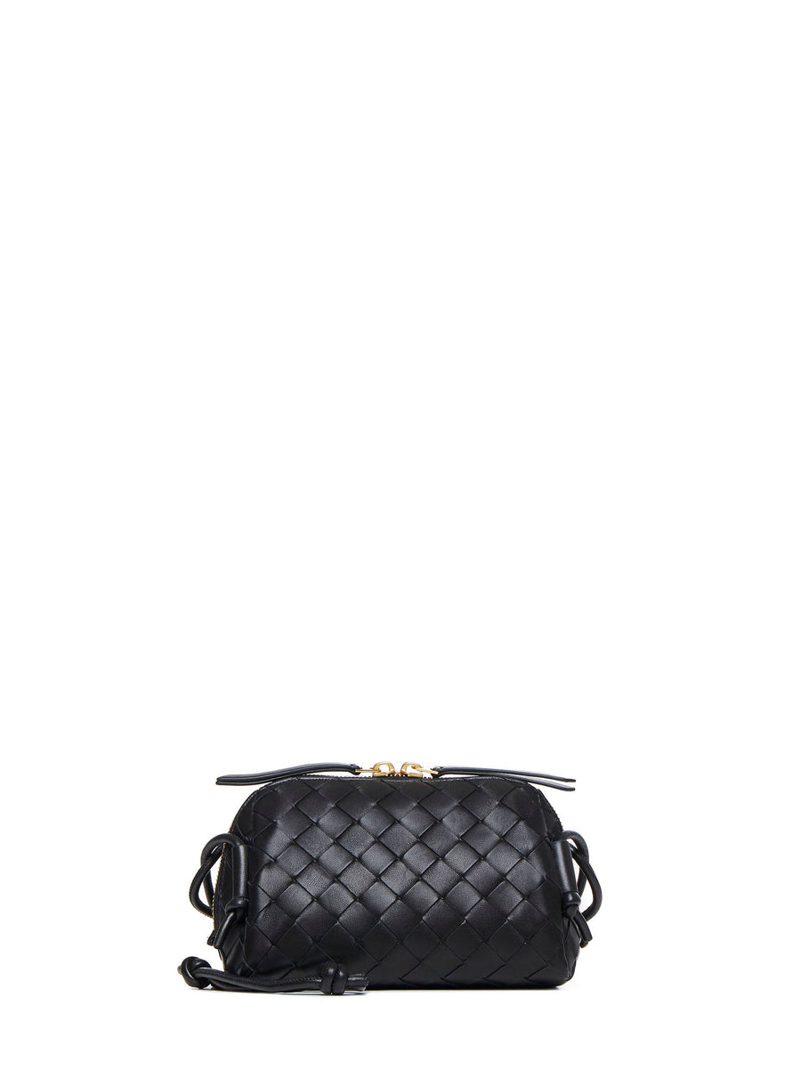 Bottega Veneta Shoulder Bag — Black Lamb Skin
