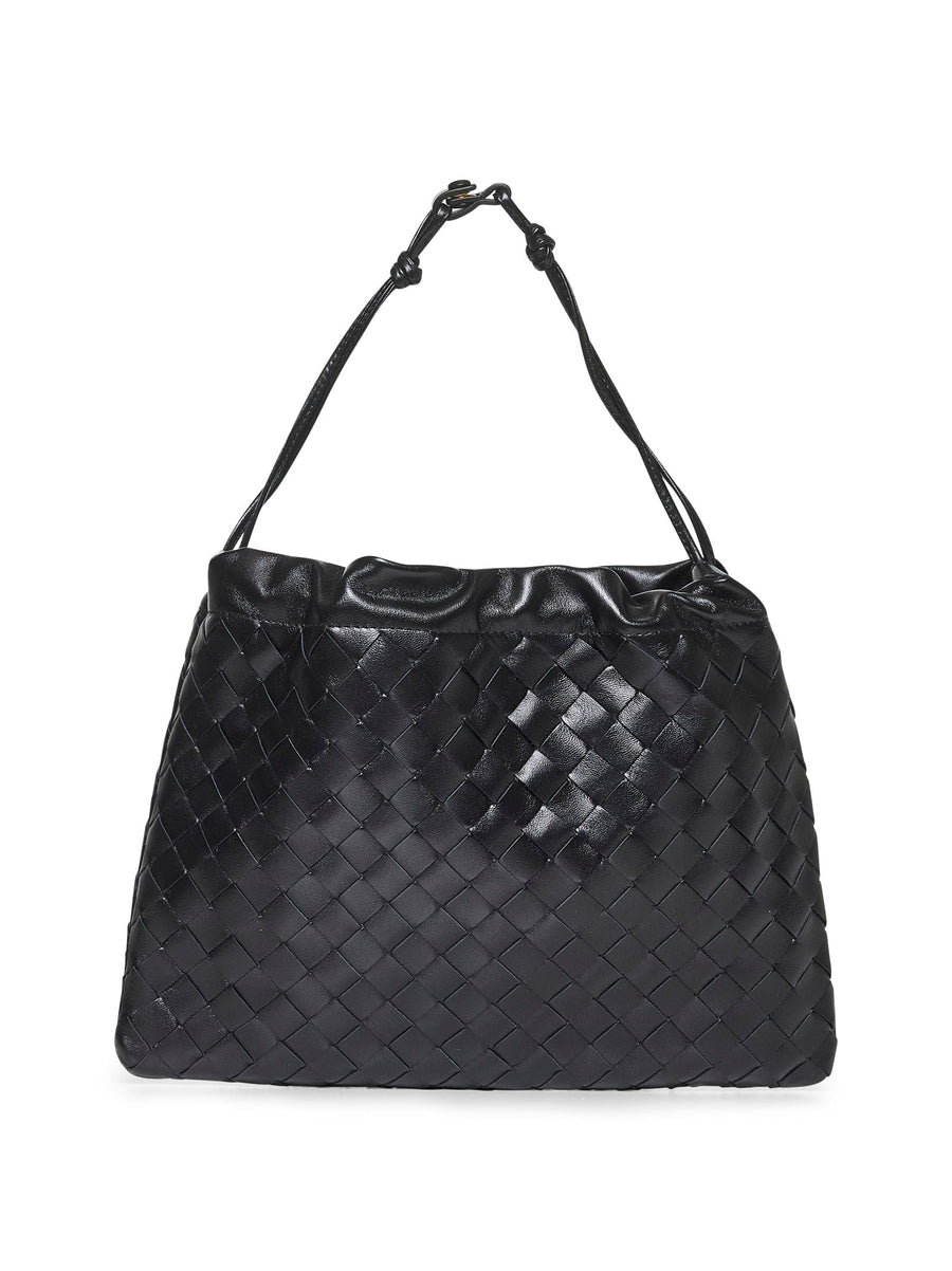 Bottega Veneta Interwoven Calfskin Dust Bag — Black Hand