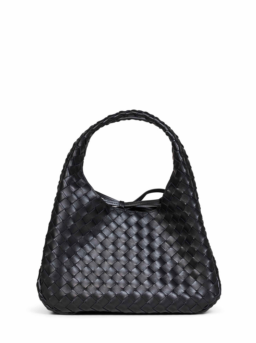 Bottega Veneta Shoulder Bag — Black Lambskin