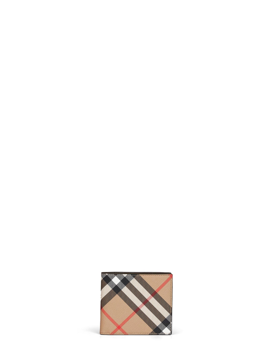 Burberry Check Wallet — Beige Polyurethane & Cardholders