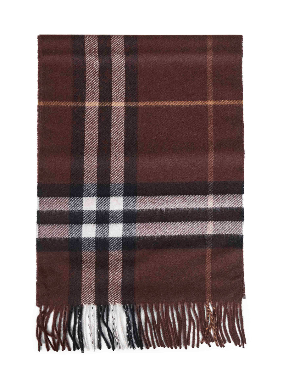 Burberry Cashmere Check Scarf — Brown Scarfs