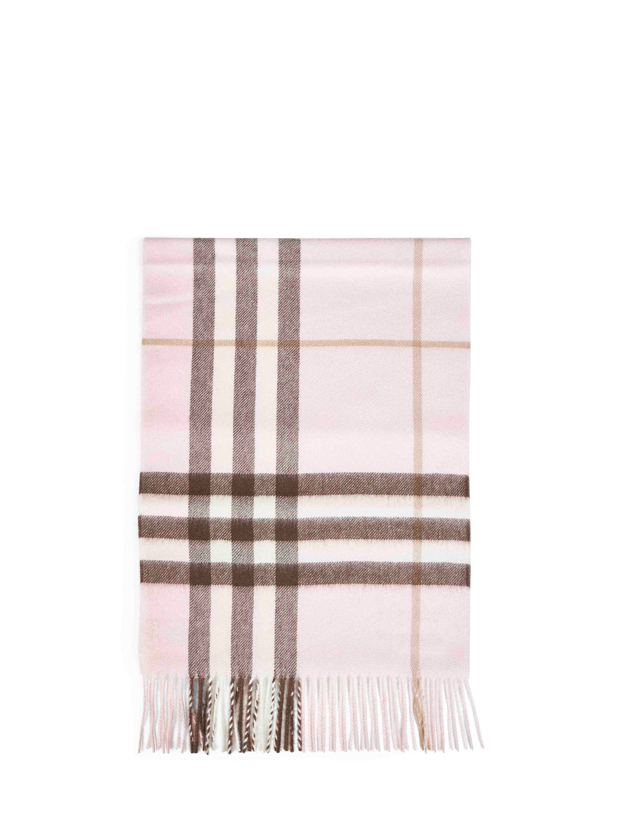 Burberry Check Camel Hair Scarf — Pink Scarfs