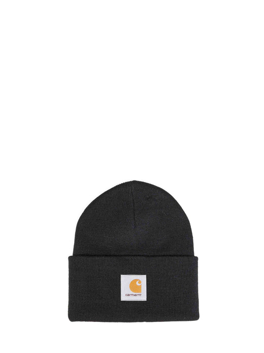Carhartt Wip I020222-3t6xx Logo-Patch Knit Beanie — Green Acrylic Beanies