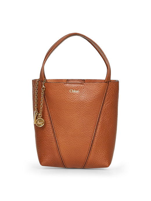 Chloé Spin Tote Bag — Brown Calf Leather