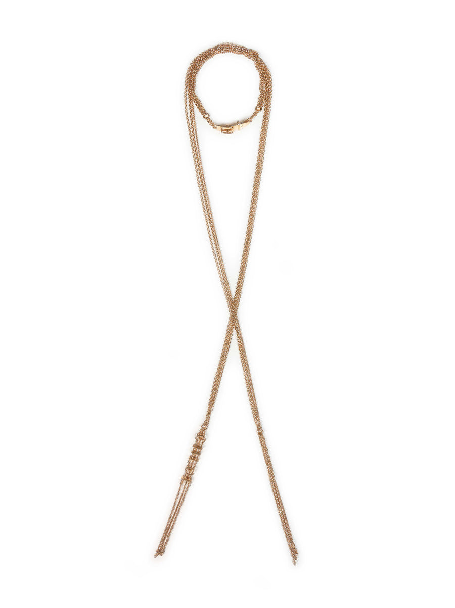 Chloé Scarf-Style Multi-Chain Brass Necklace — Gold Necklaces
