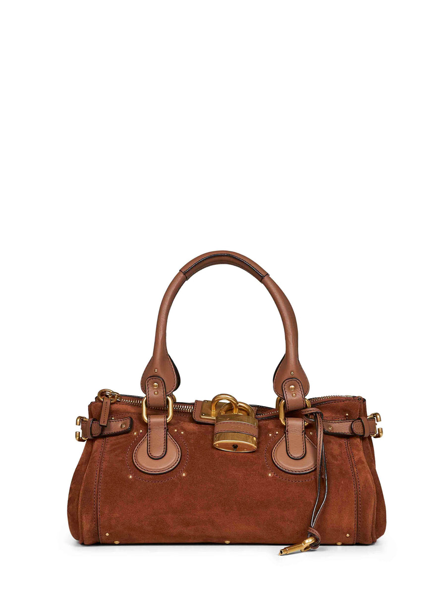 Chloé Paddington Top Handle Bag — Brown Calf Leather