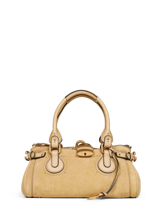 Chloé Paddington Top Handle Bag — Beige Calf Leather