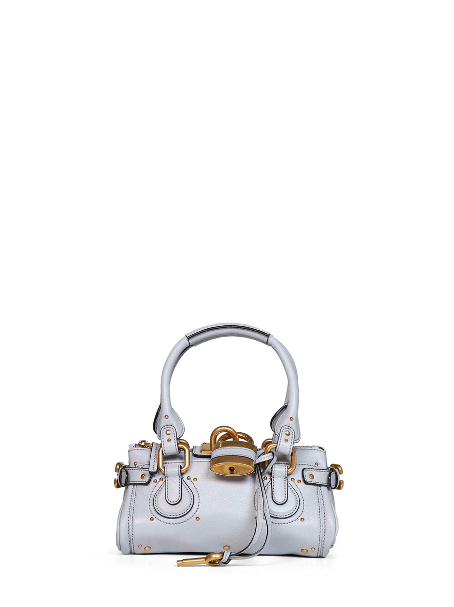 Chloé Paddington Shoulder Bag — Gray Calf Leather
