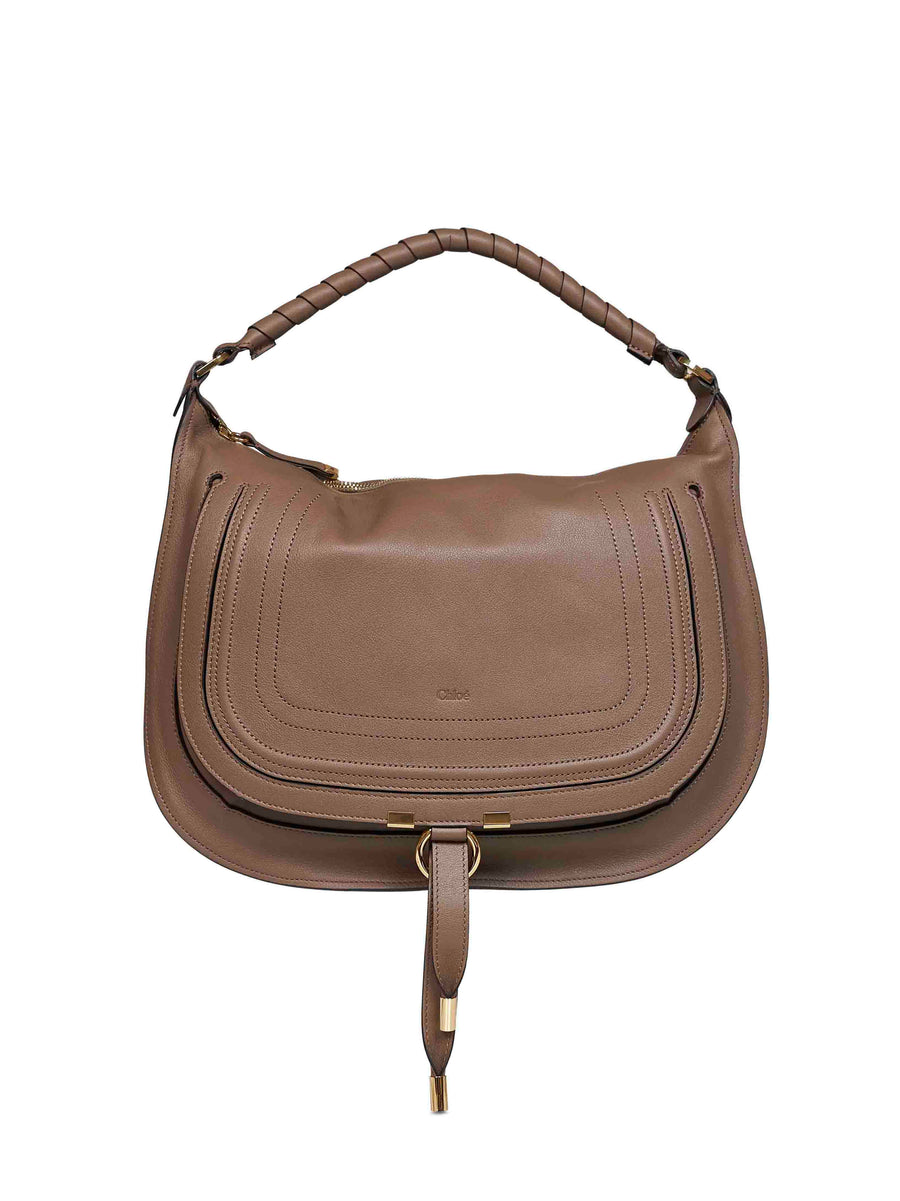 Chloé Marcie Shoulder Bag — Brown Calf Leather