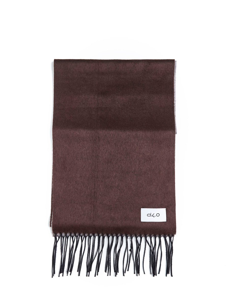 D 4.0 Fringed Silk-Cashmere Scarf — Brown Scarfs