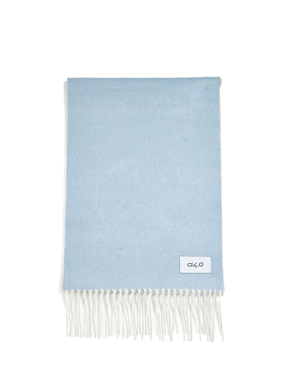 D 4.0 Fringed Silk Cashmere Scarf — Blue Scarfs