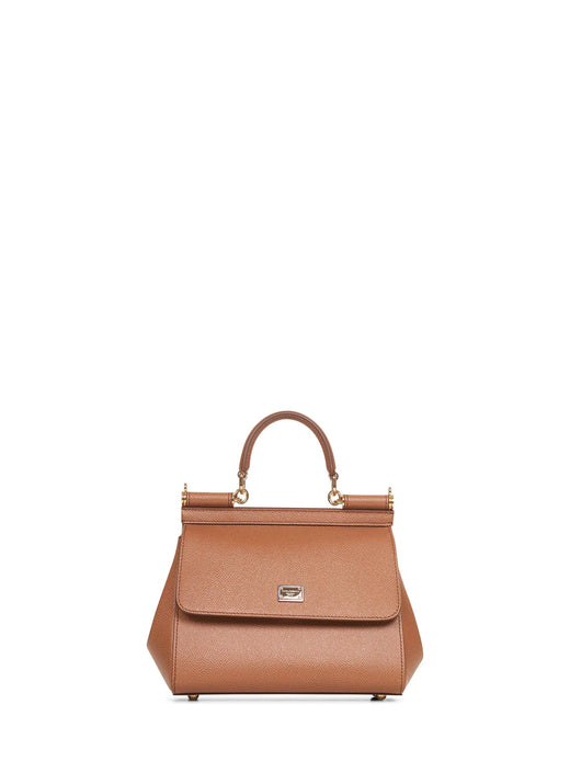 Dolce & Gabbana Top Handle Bag — Beige Calfskin Leather