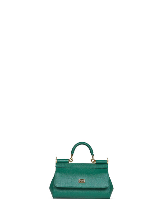 Dolce & Gabbana Sicily Top Handle Bag — Green Calf Leather