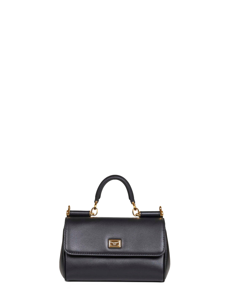 Dolce & Gabbana My Sicily Top Handle Bag — Black Calf Leather