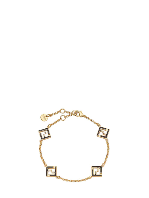 Fendi Logo-Detailed Gold-Tone Chain Bracelet — Gold Brass Bracelets
