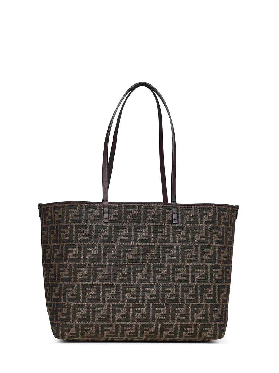 Fendi Reversible Jacquard Tote Bag — Brown Fabric