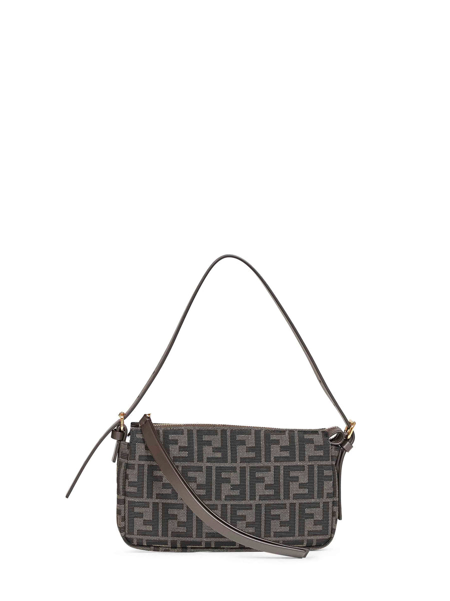 Fendi Zucca Shoulder Bag — Brown Polyester
