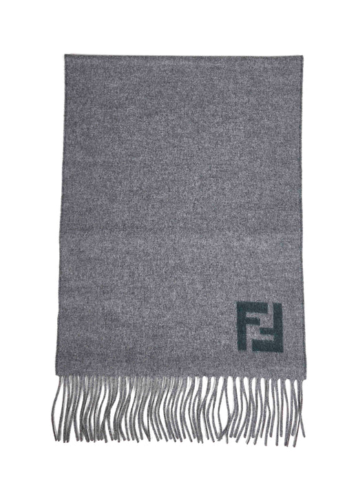 Fendi Wool And Cashmere Scarf — Gray Scarfs