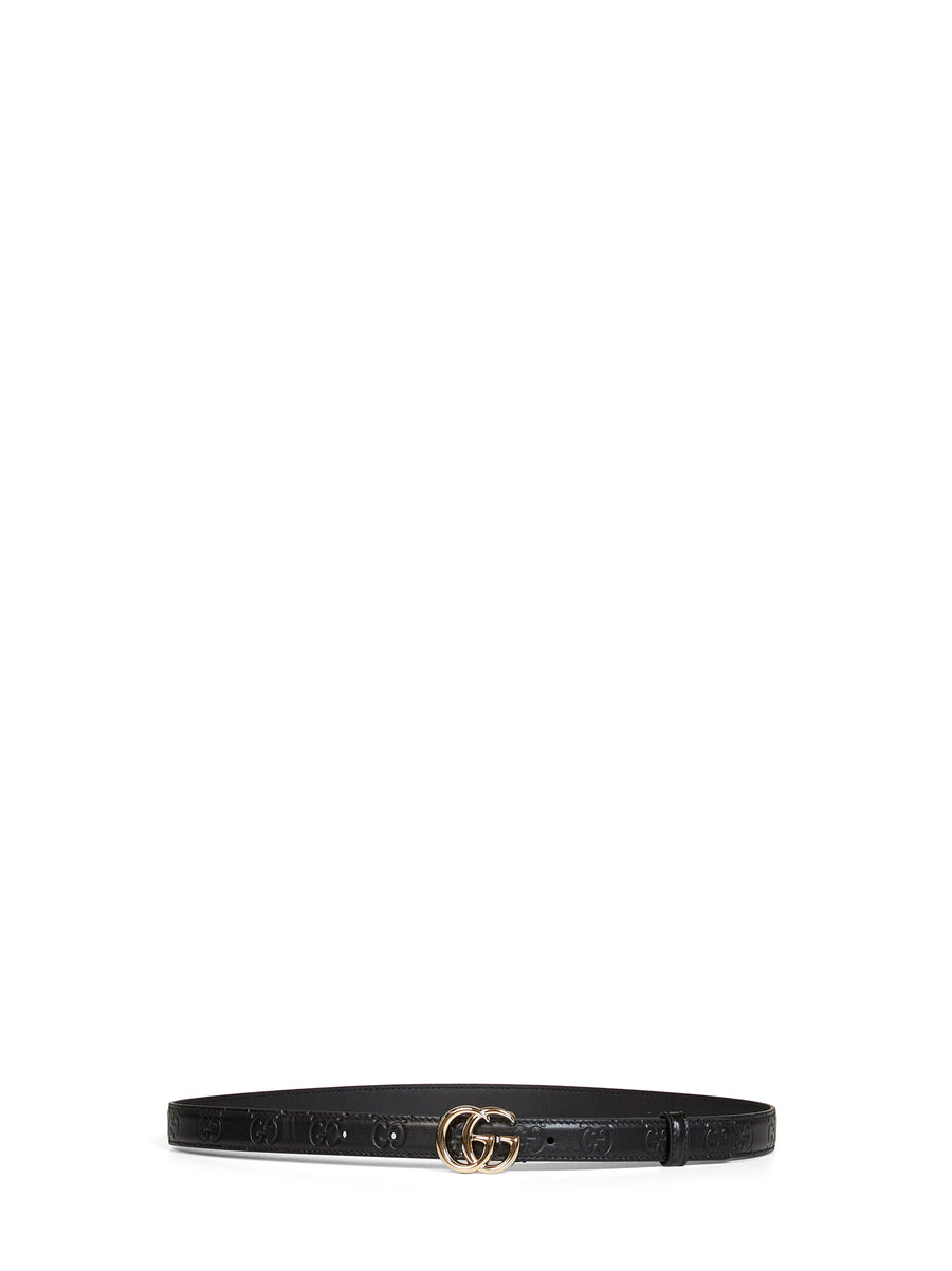 Gucci Gg Marmont Belt — Black Calfskin