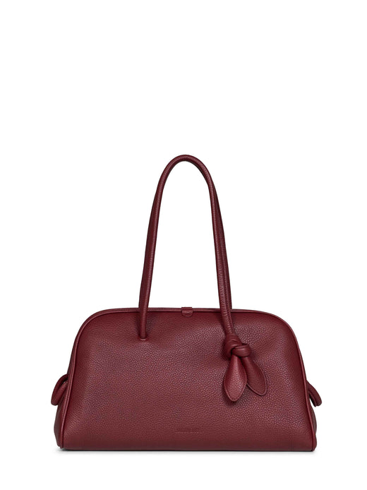 Jacquemus The Turismo Bowling Bag — Burgundy Calf Leather