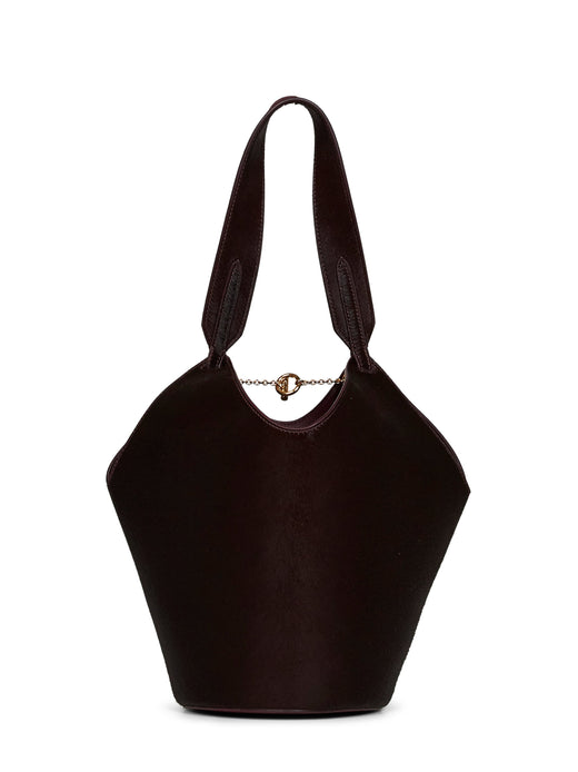 Khaite Shoulder Bag — Red Calf Suede; Leather