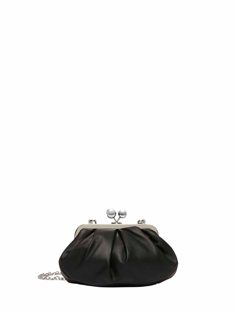 Weekend Max Mara Prati Clutch — Black Leather