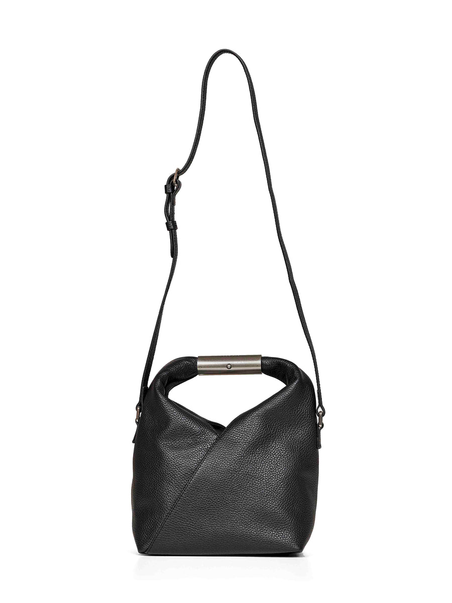 Mm6 Maison Margiela Origami-Fold Grained Leather Crossbody Bag — Black Calf