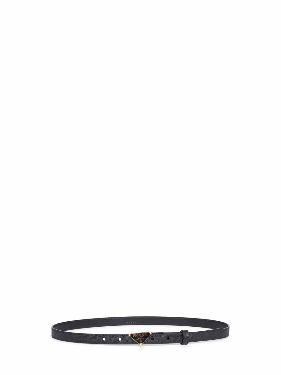 Prada Saffiano Leather Belt — Black Calf