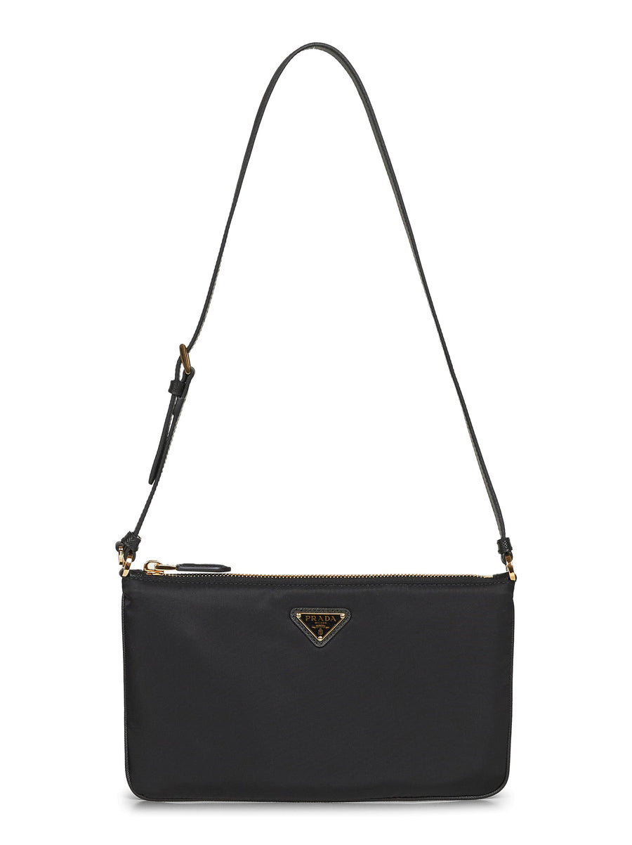 Prada Re-Nylon Pouch Shoulder Bag — Black Recycled Polyamide