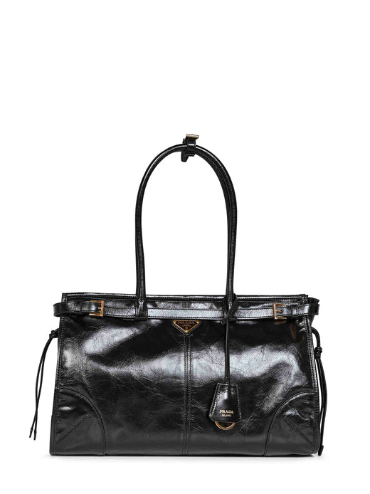 Prada Shoulder Bag — Black Calf Leather