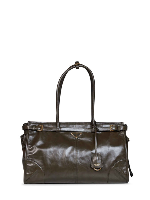 Prada Bonnie Shoulder Bag — Green Calf Leather