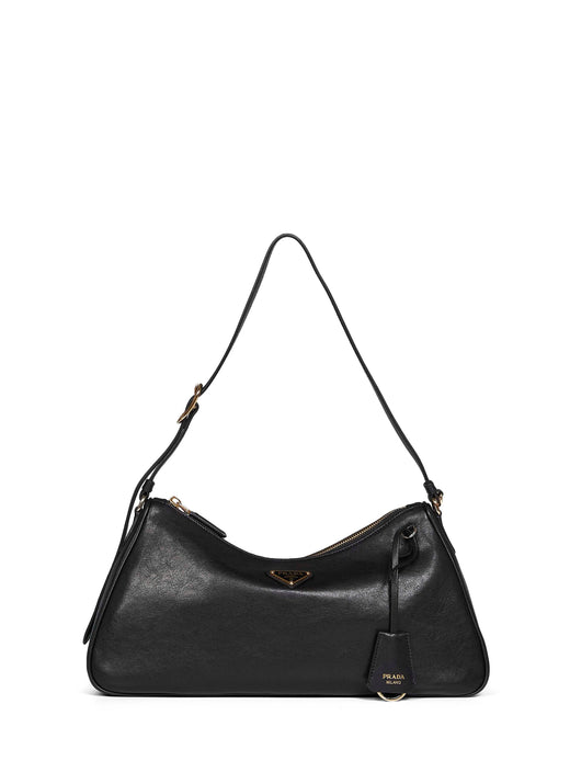 Prada Aimée Shoulder Bag — Black Lambskin