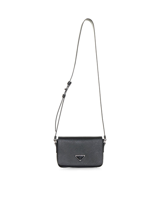 Prada Saffiano Leather Shoulder Bag — Black Calf