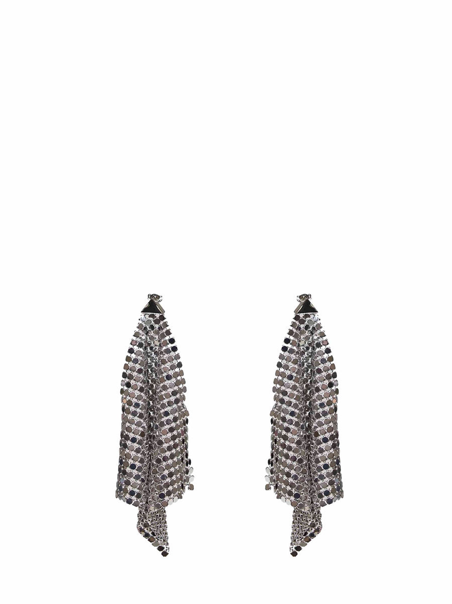 Rabanne Pixel Flow Earrings — Silver Brass