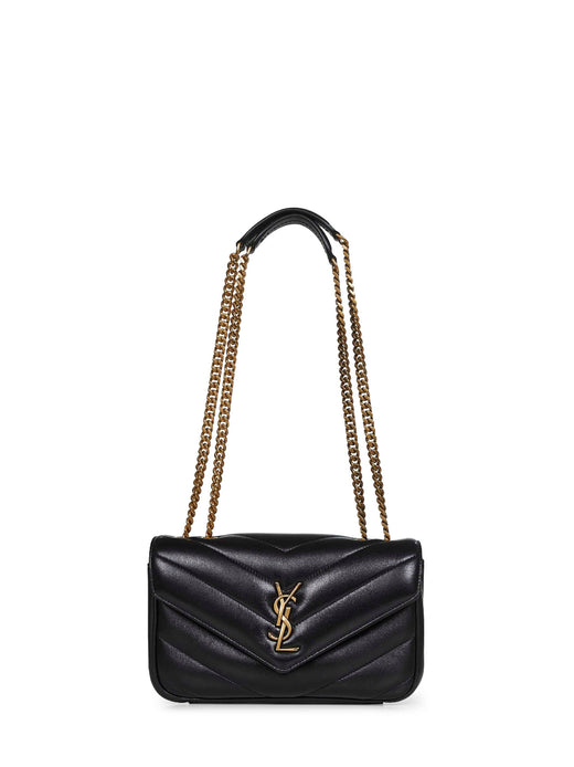 Saint Laurent Loulou Shoulder Bag — Black Lambskin