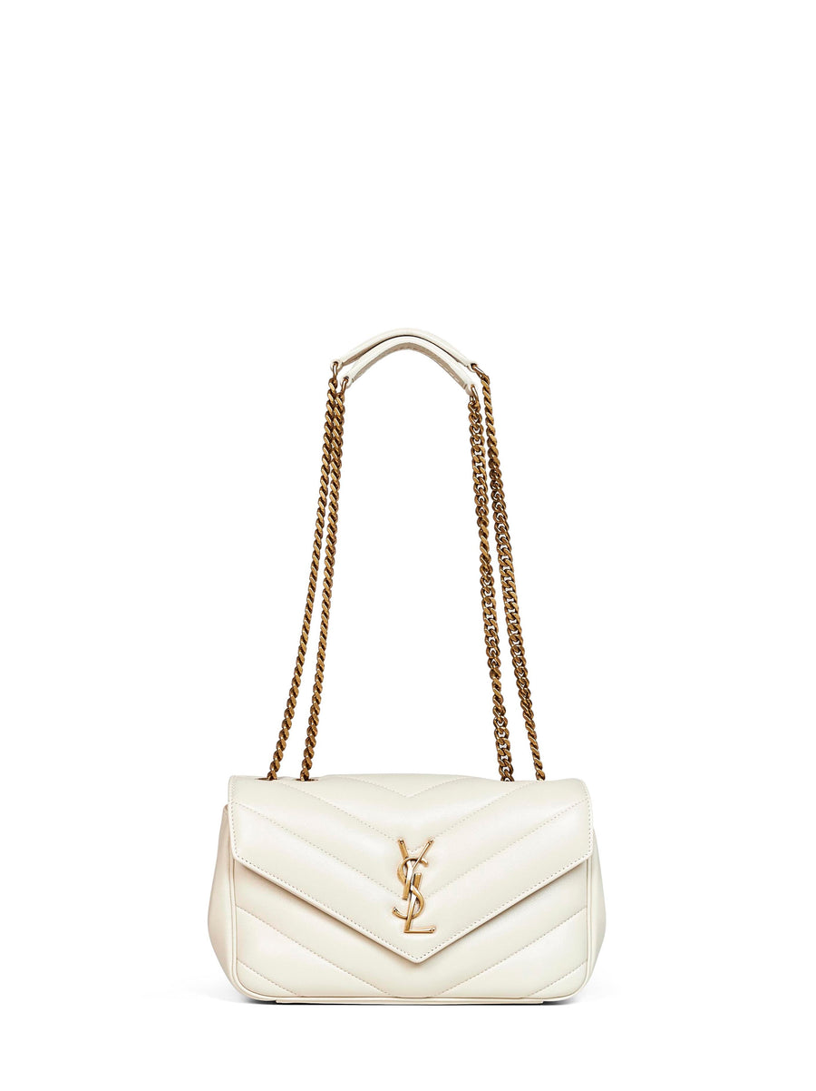 Saint Laurent Shoulder Bag — White Lambskin