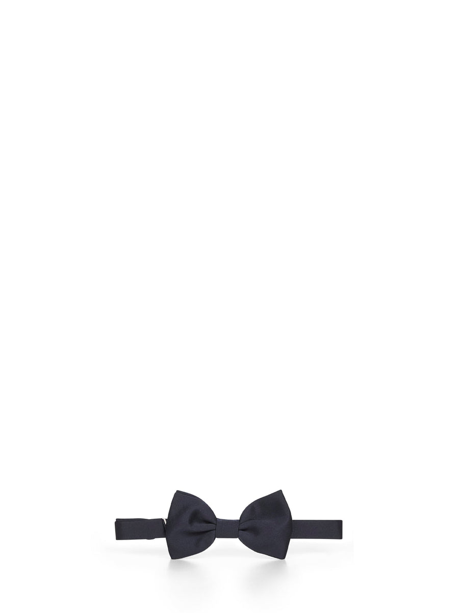Tagliatore Satin Bow Tie — Navy Polyester Ties