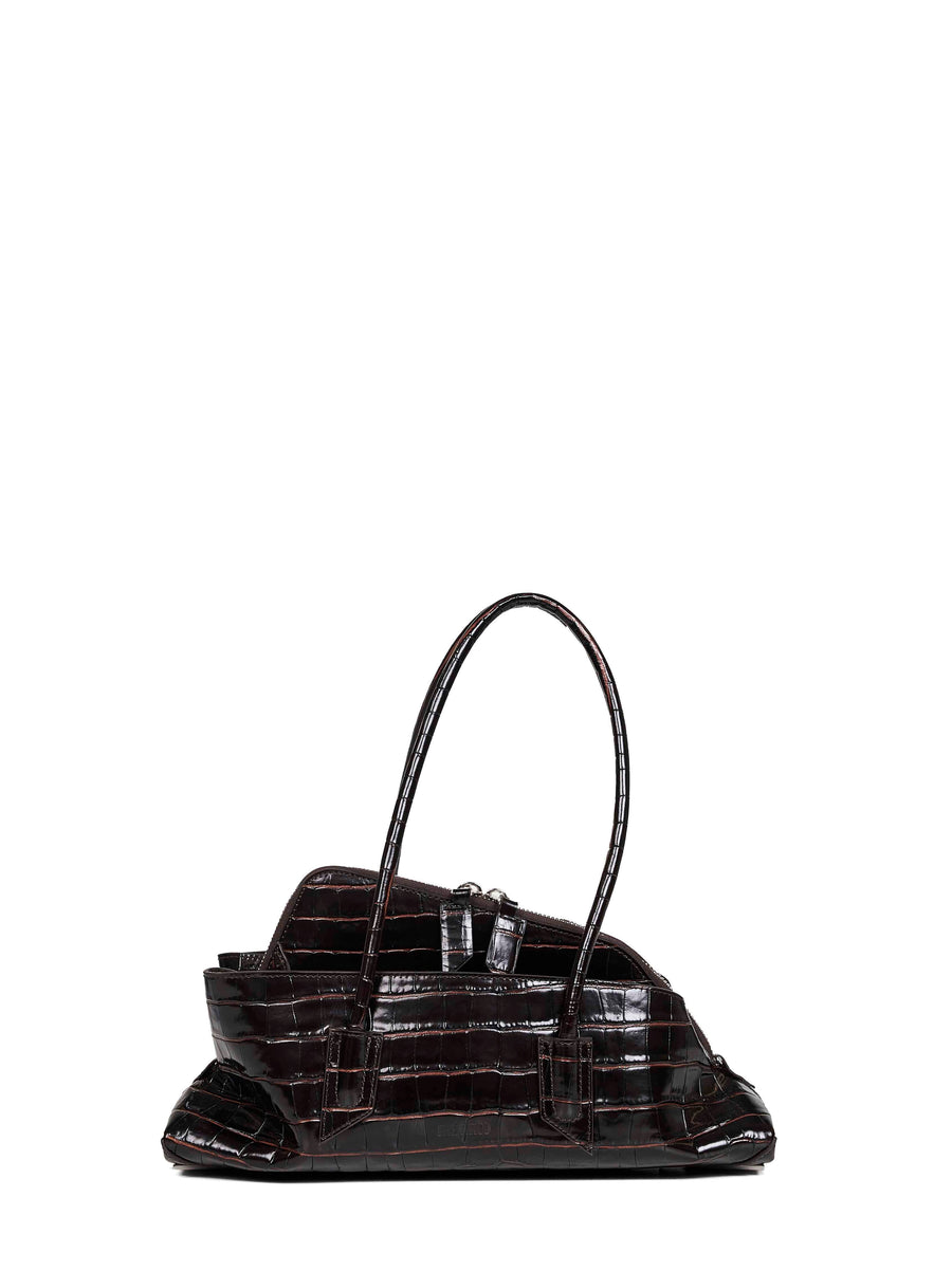 The Attico Top Handle Bag — Brown Calf Leather (bos Taurus)