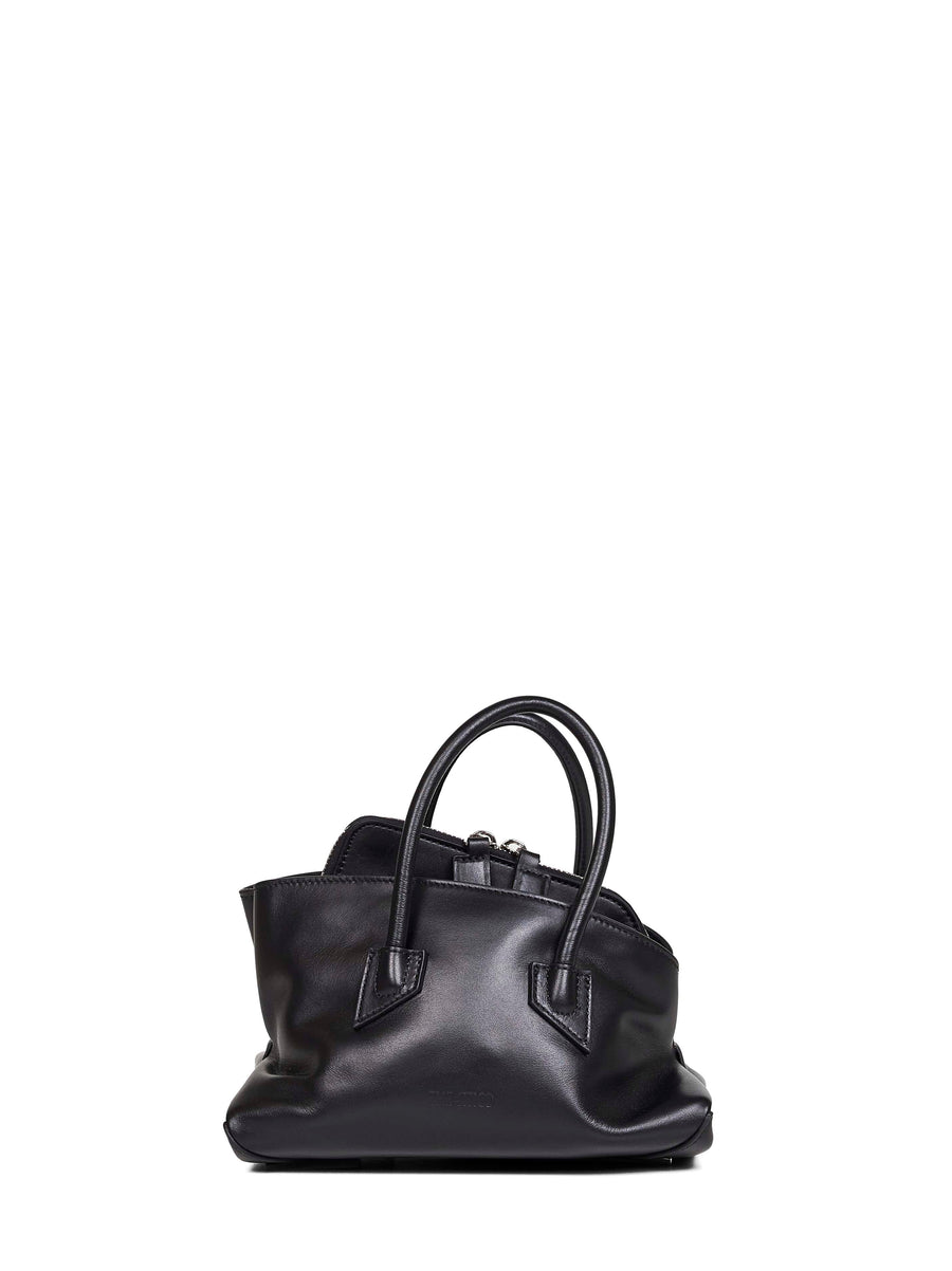 The Attico Top Handle Bag — Black Calf Leather (bos Taurus)