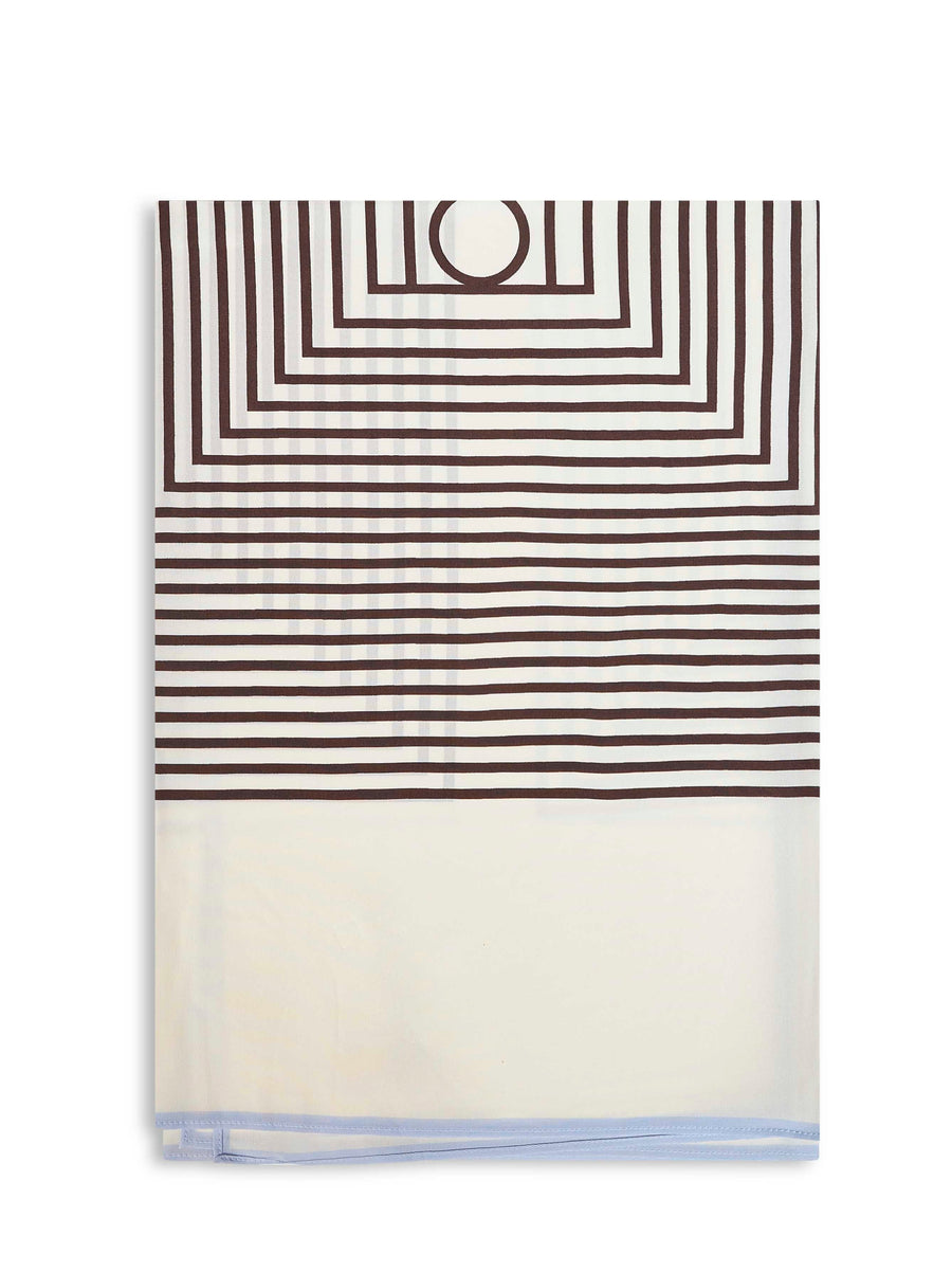 Toteme Centered Monogram Striped Silk Scarf — Multicolor Scarfs