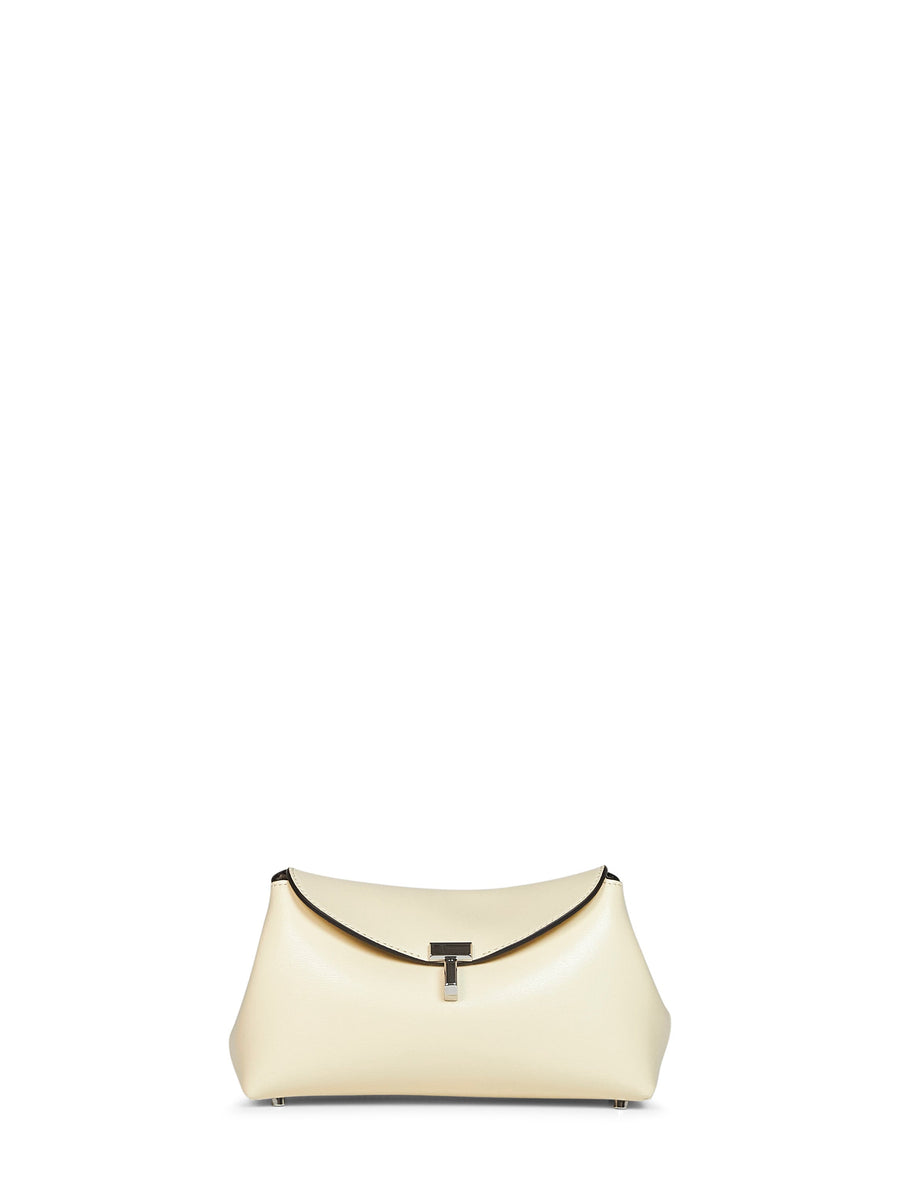 Toteme T-Lock Clutch — Ivory Calf Leather