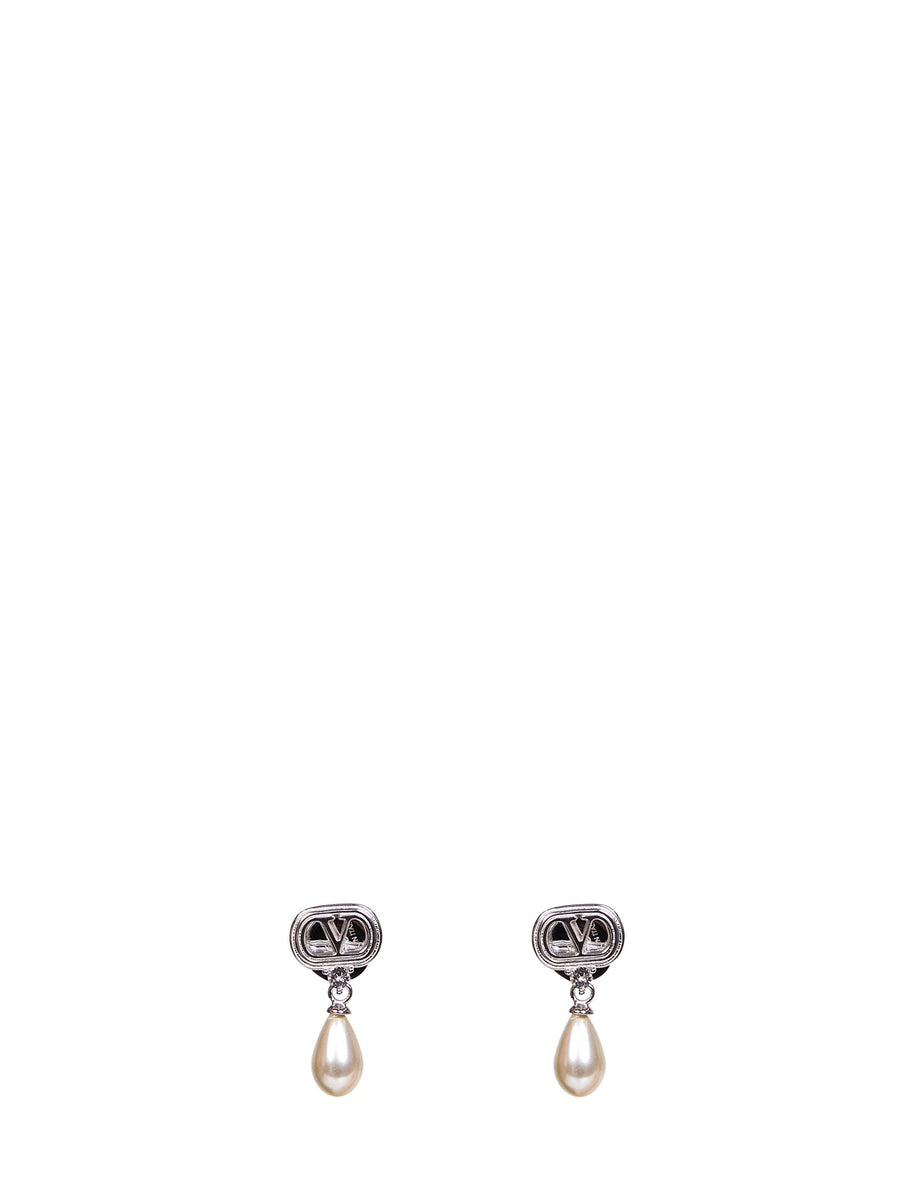 Valentino Garavani Ovalette Earrings — Silver Crystal