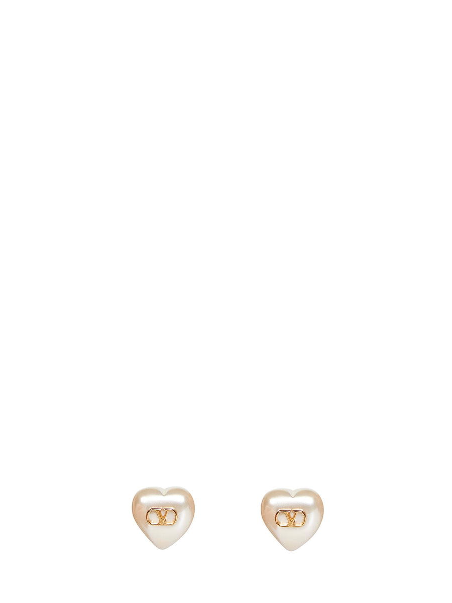 Valentino Garavani Vlogo Signature Pearl Earrings — Gold Other Materials