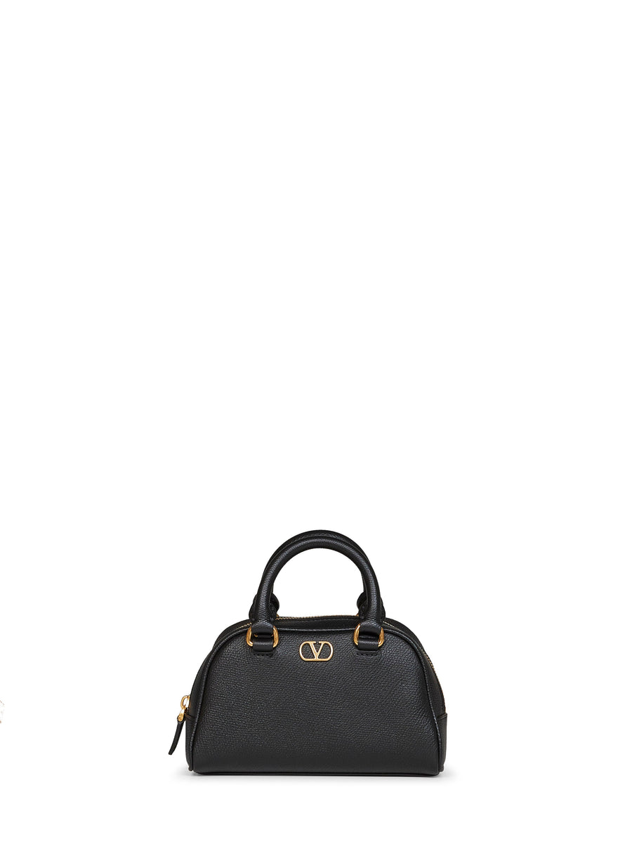Valentino Garavani Top Handle Bag — Black Calf Leather