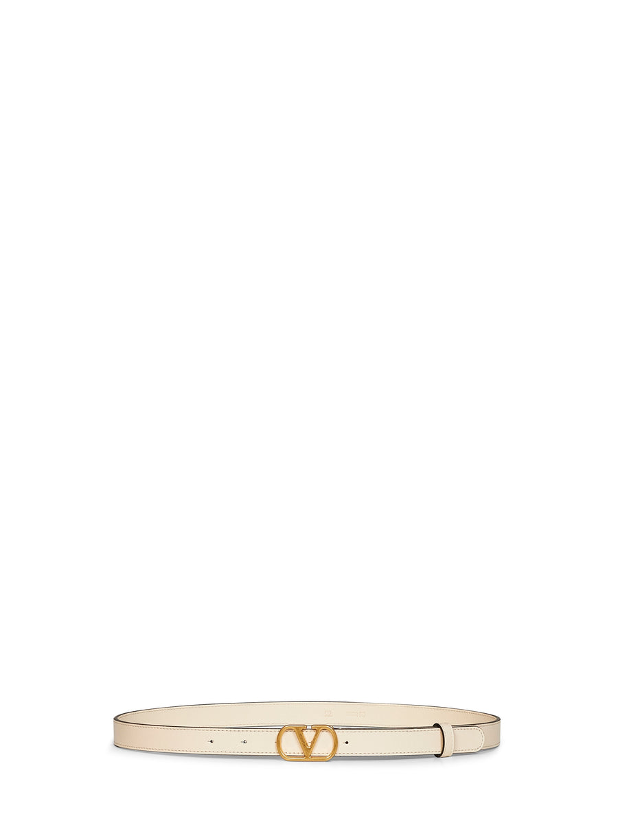 Valentino Garavani Vlogo Signature Belt — Ivory Calf Leather