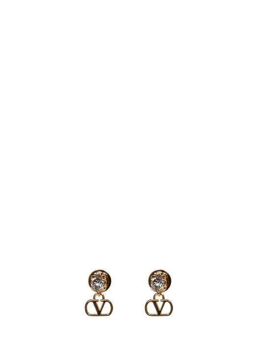 Valentino Garavani Swarovski Crystal Stud Earrings — Gold Brass