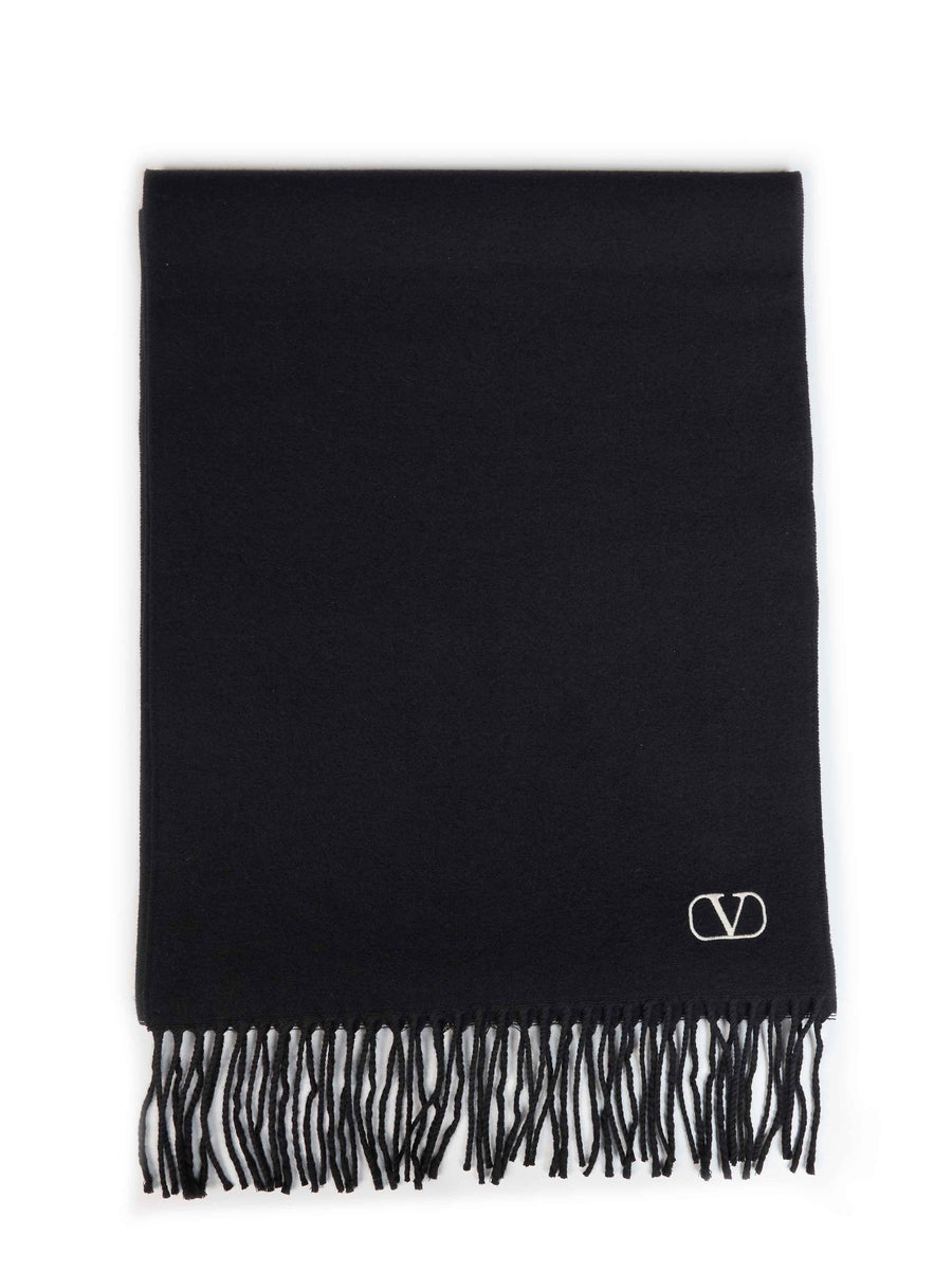 Valentino Garavani Virgin Wool Scarf — Black Scarfs