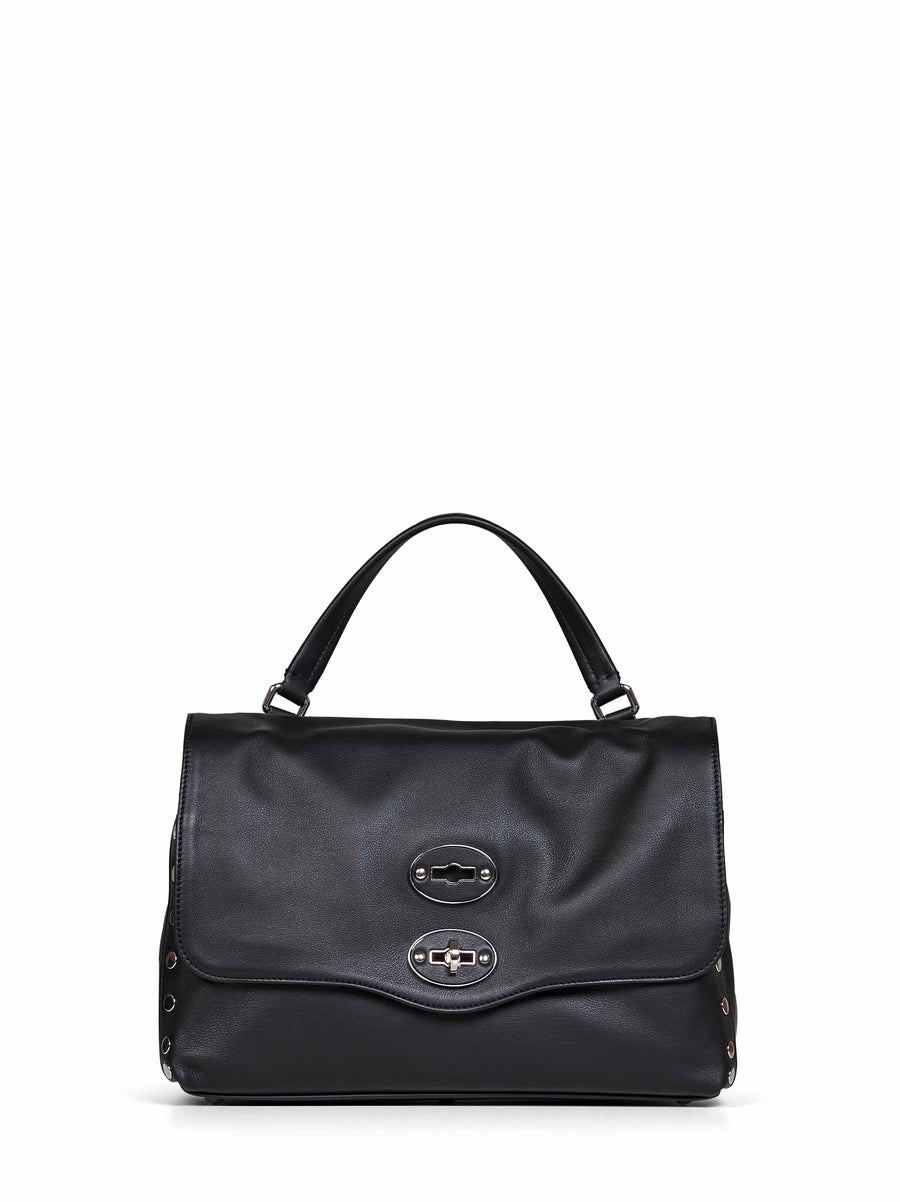 Zanellato Postina Small Top Handle Bag — Black Bovine Leather